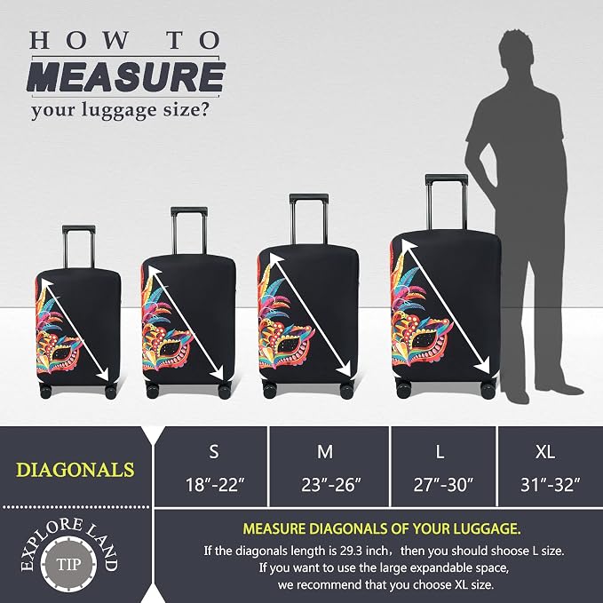 Explore Land Travel Luggage Cover Suitcase Protector Fits 27-30 Inch Case - Image 5