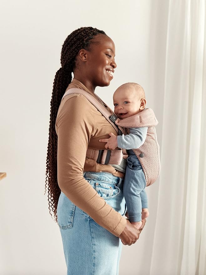 BabyBjörn Baby Carrier Mini, 3D Mesh, Dusty Pink | Newborn Carrier, Easy-to-Use - Image 4