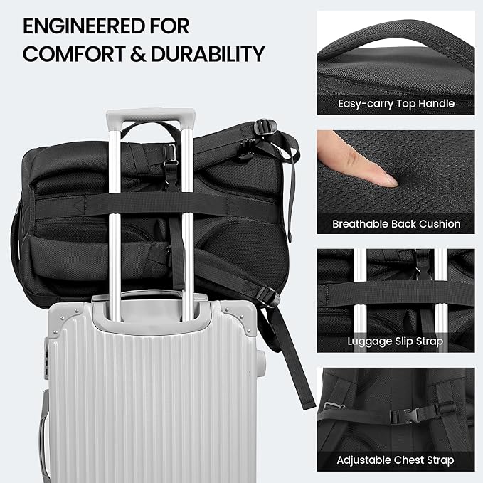 Large Travel Backpack for Men 40L, Carry On Backpack TSA 17.3 Inch Laptop - Image 5