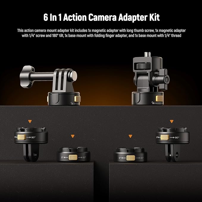 Neewer 6 in 1 Action Camera Mount Kit, Compatible - Image 2