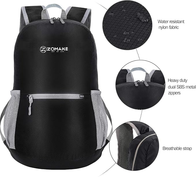 ZOMAKE Ultra Lightweight Hiking Backpack 20L, Packable Small Backpacks Water - Image 5