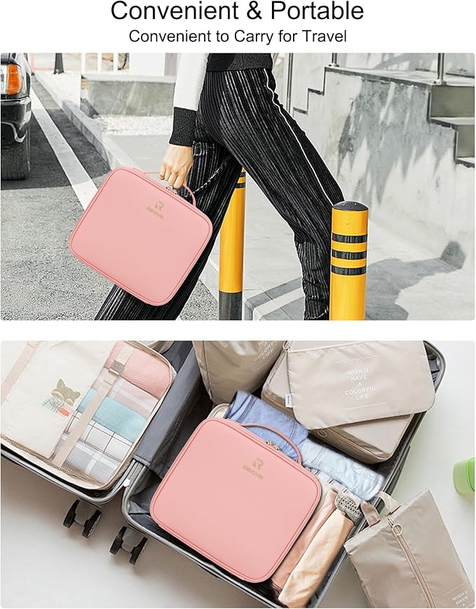 Relavel Makeup Bag with Light Up Mirror, Makeup Case Travel Cosmetic Bags Brush - Image 7