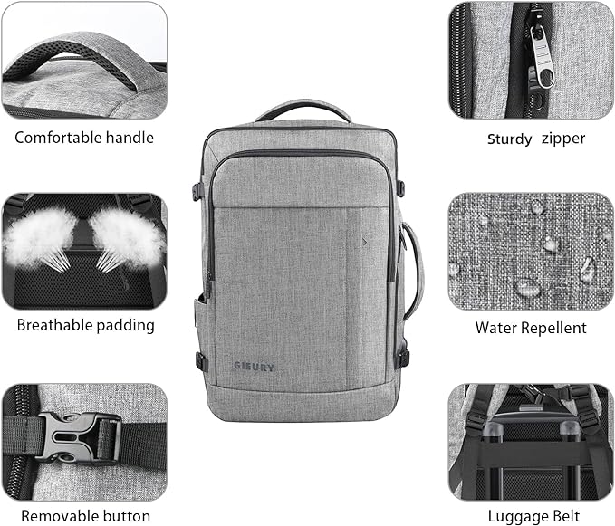 Carry On Backpack, Extra Large 40-50L Travel Backpack - Image 2
