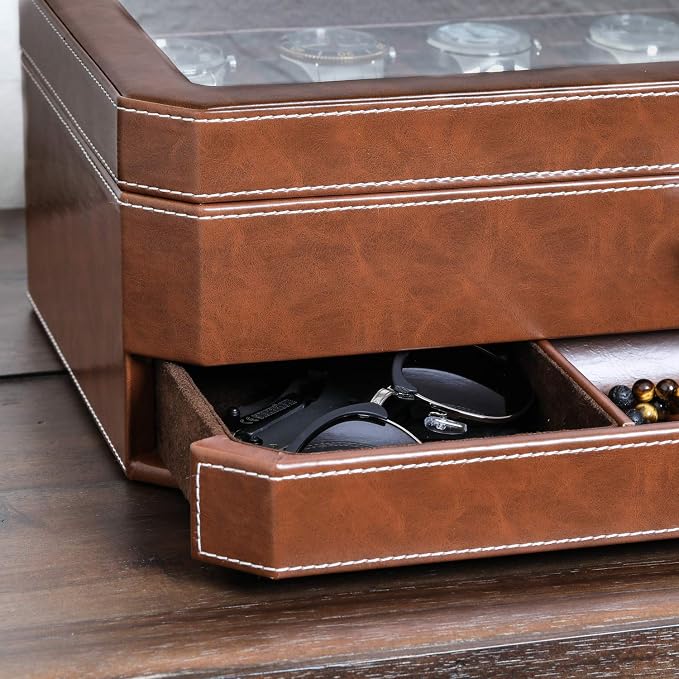 ROTHWELL 12 Slot Leather Watch Box - Image 6