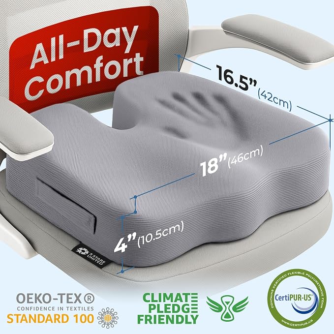 5 STARS UNITED Seat Cushion for Tailbone Pain Relief – Large Memory Foam - Image 5