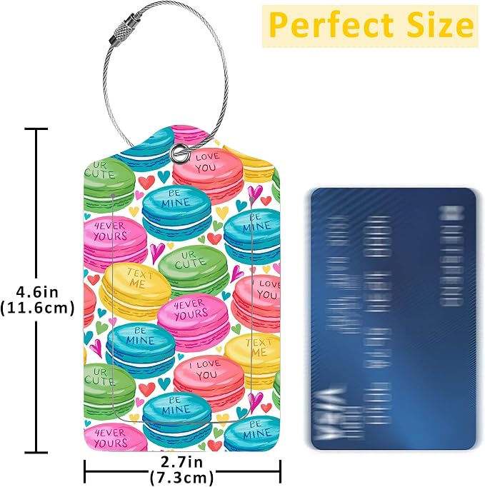 2 Pack Luggage Tags for Suitcases, Colorful Sweet Macarons Luggage Tag - Image 2