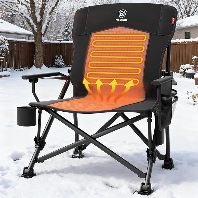 EVER ADVANCED Heated Oversized Foldable Camping Chair by EVERADVANCED