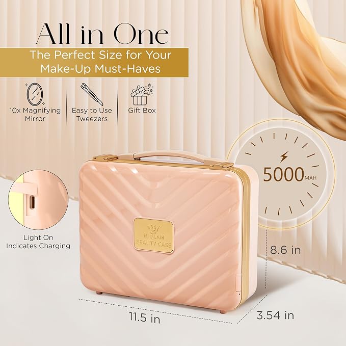 Travel Makeup Case with LED Mirror - Image 2