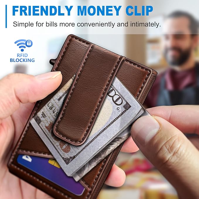 Airtag Wallet for Men, with Money Clip Gift Boxed, Slim Front Pocket Wallet - Image 6