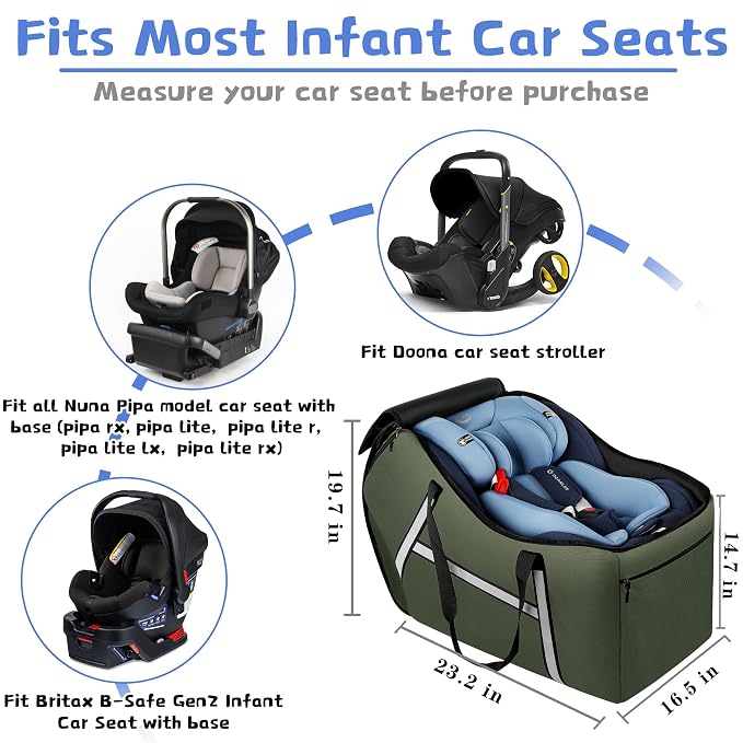 Infant Car Seat Travel Bag for Airplane Compatible - Image 5