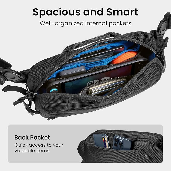 tomtoc 5.5L Sling Bag for Nintendo Switch 2, Heavy Duty Crossbody Bag for - Image 3