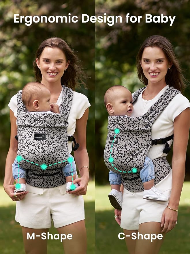 GROWNSY Baby Carrier Newborns to Toddlers, Ergonomic Baby Toddler Carrier Wraps - Image 5