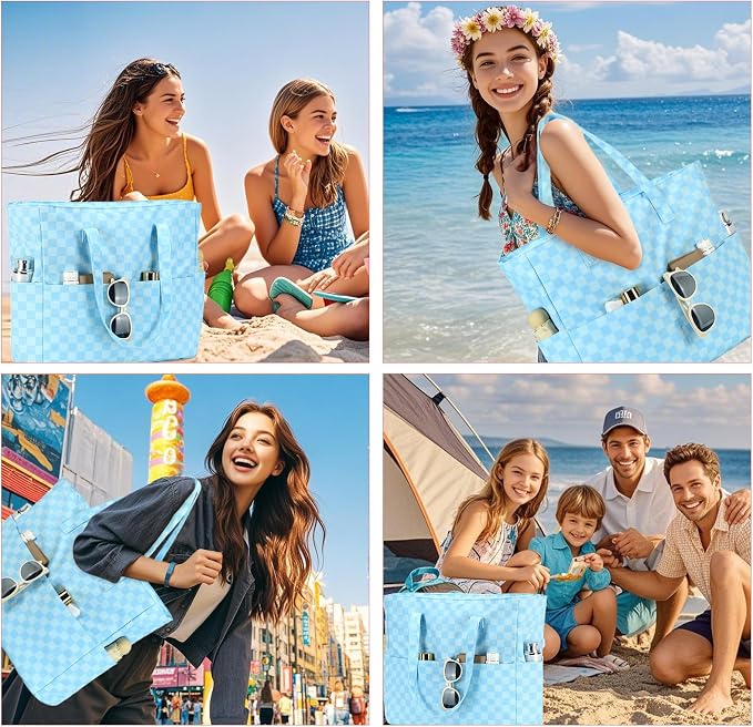 LEDAOU Beach Bag Waterproof Sandproof Women Tote Bag Pool Bag - Image 7
