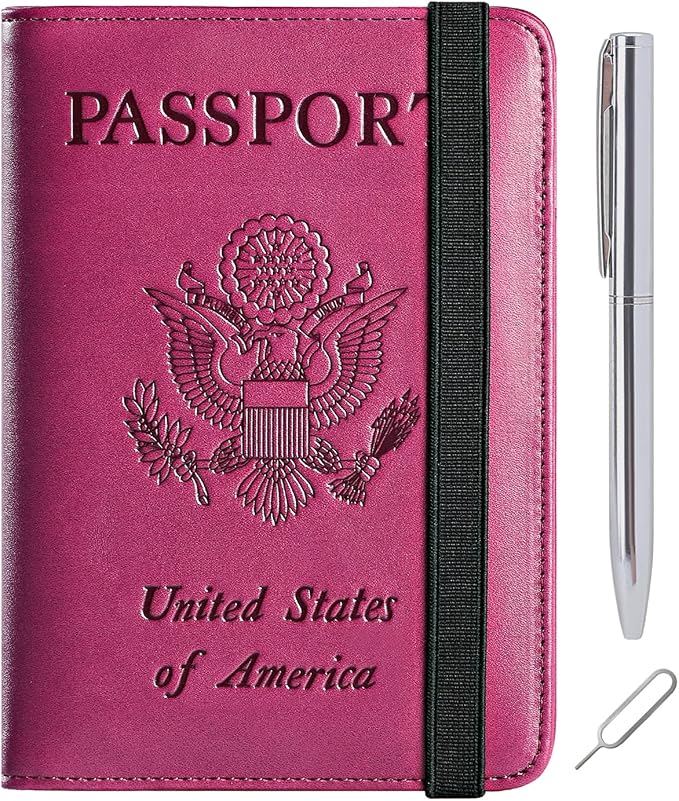 Passport Holder Cover Wallet Travel Essentials RFID Blocking Leather Card Case by PASCACOO
