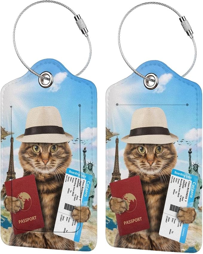 2 Pack Funny Cat Passport Luggage Tags by South+Feather