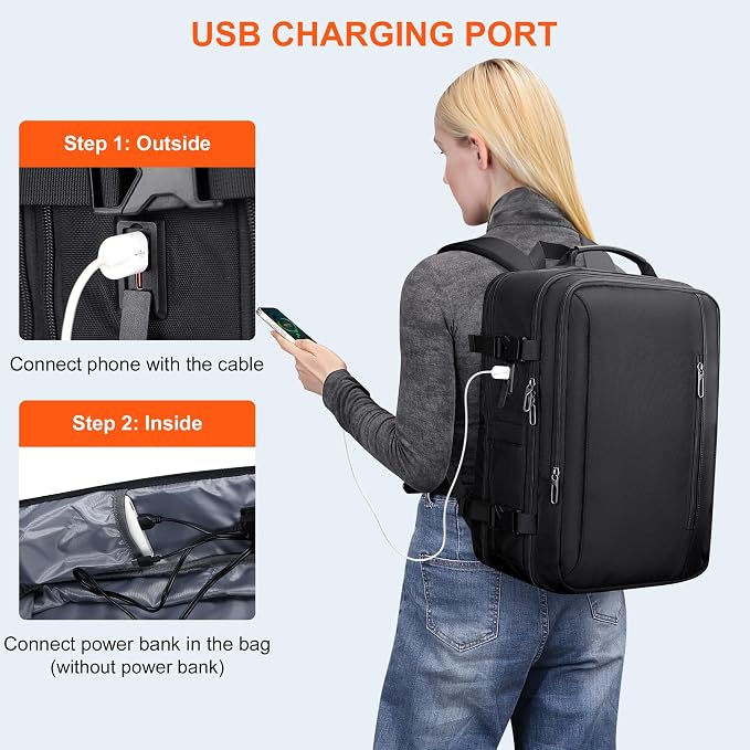 PIJUSHI Travel Backpack for Women Men Expandable Carry on Luggage Backpack - Image 6