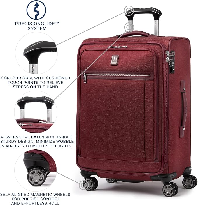 Travelpro Platinum Elite Softside Expandable Checked Luggage, 8 Wheel Spinner - Image 2