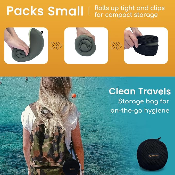 Cesperi® Travel Neck Pillow for Airplanes, Ergonomic Design, Airplane Neck - Image 5