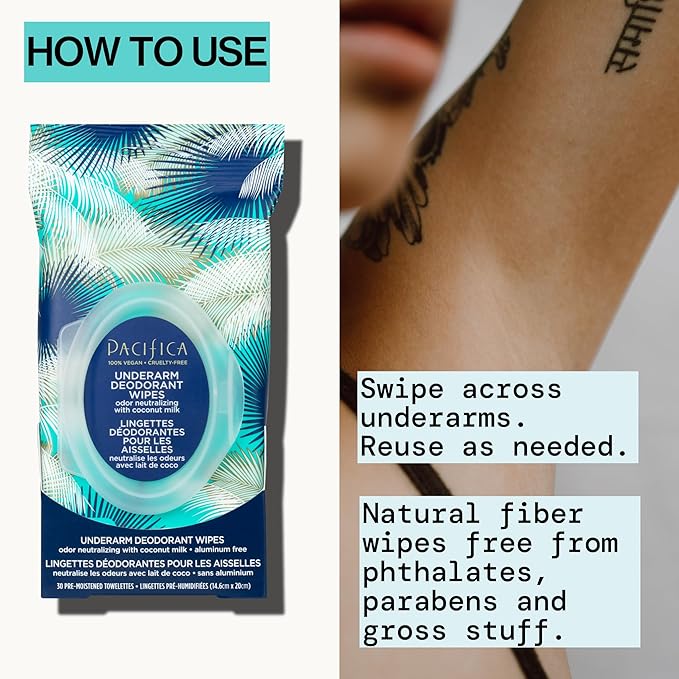 Pacifica Beauty Coconut Milk & Essential Oils Underarm Deodorant Wipes - Image 8