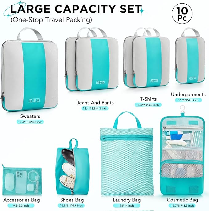 10 Set Compression Packing Cubes - Image 2