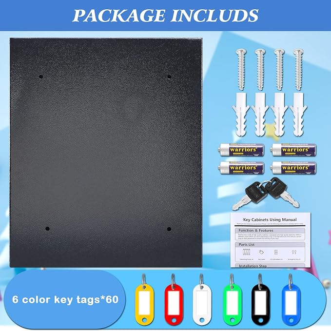 KYODOLED Electronic 60-Key Cabinet Wall-Mounted Digital Key Safe, Key Lock Box - Image 6