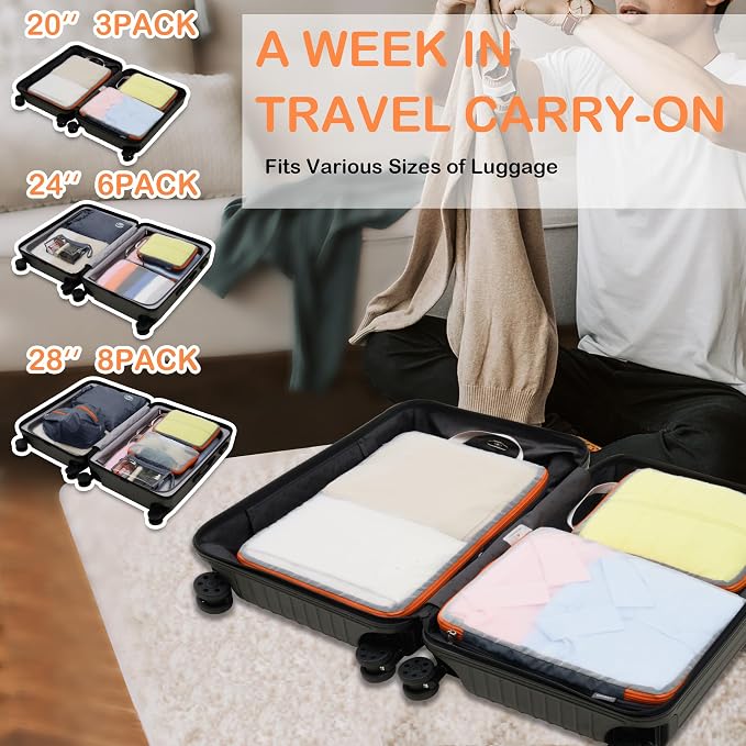 Cipway Mesh Compression Packing Cubes, Ultralight See Through Luggage Organizer - Image 7