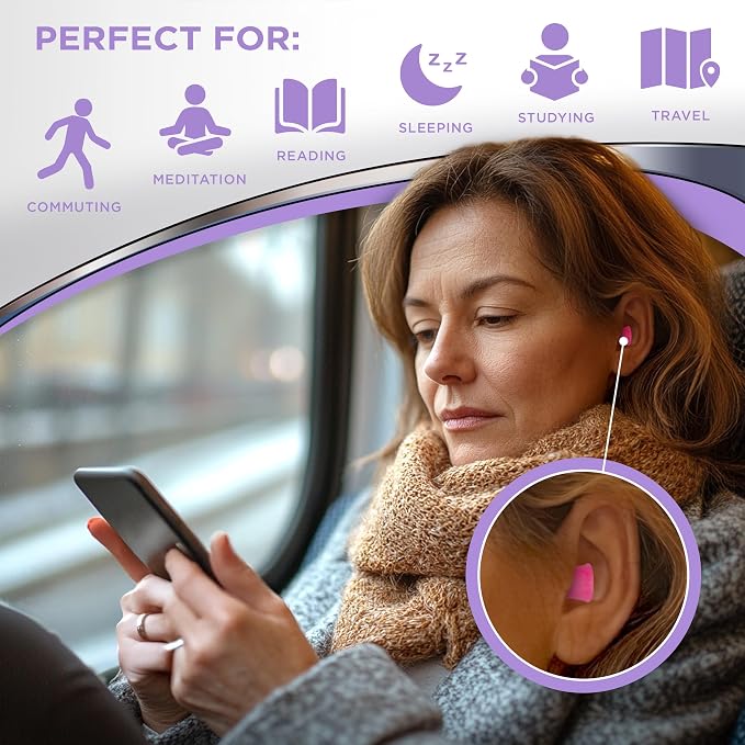 Hearos Sleep Pretty Tonight Foam Ear Plugs, Hearing Protection, 32 NRR - Image 5