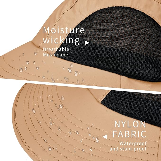 Sun Hat for Men Women with Neck Flap, UPF 50+ UV Protective Hiking Fishing Hats - Image 4