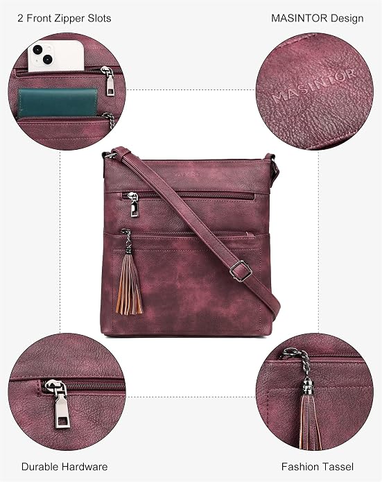 MASINTOR Crossbody Purses for Women, Adjustable Strap Shoulder Bag - Image 6