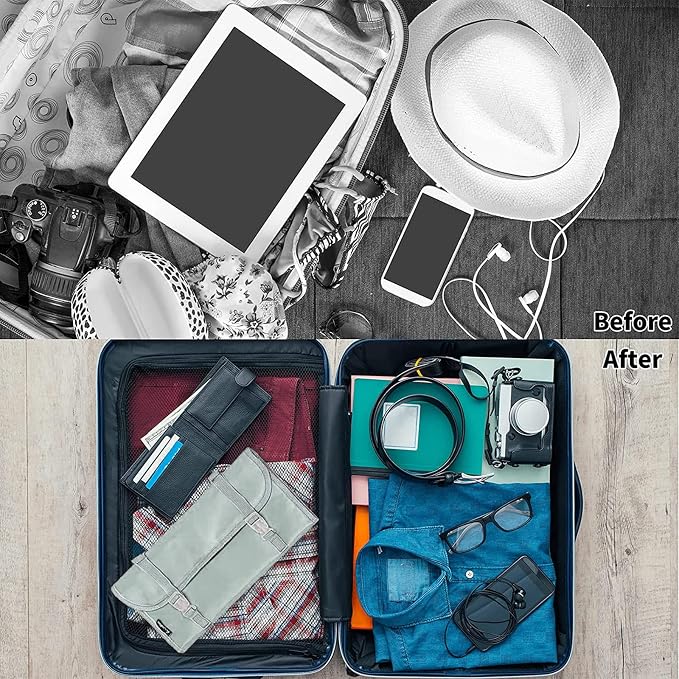 Foldable Clear Hanging Travel Toiletry Bag Cosmetic Organiser Storage - Image 4