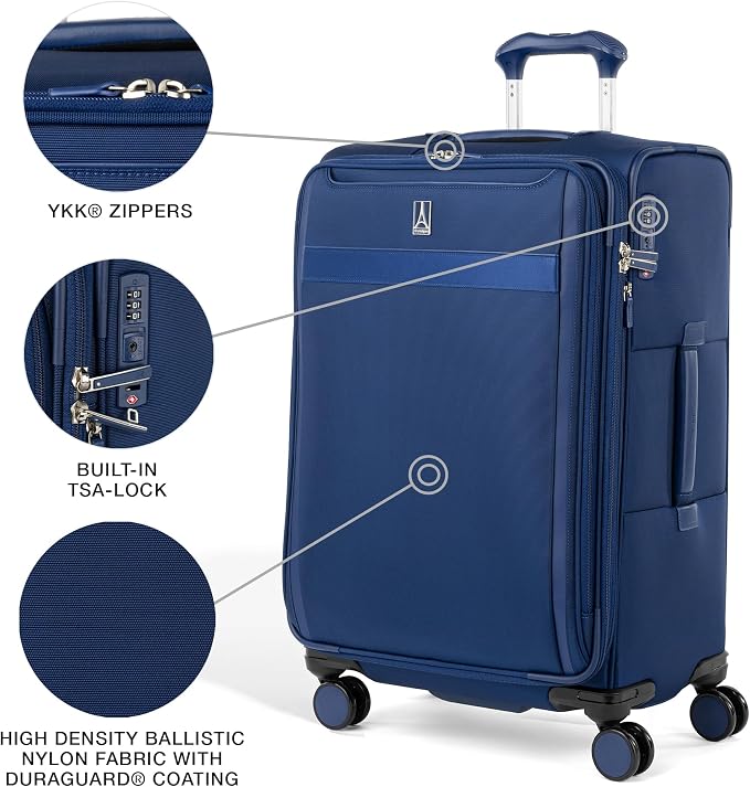 Travelpro VersaPack+ Lightweight Softside Expandable Checked Luggage, 8 Spinner - Image 3