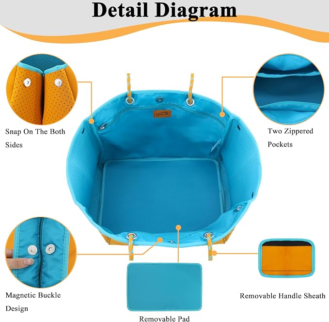 QOGiR Neoprene Multipurpose Beach Bag Tote - Image 2