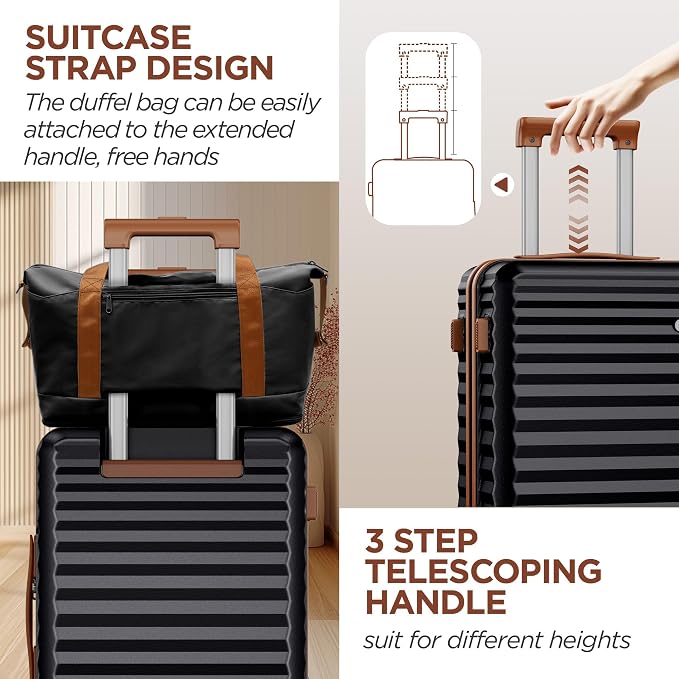 SHOWKOO Carry On Luggage Hardshell Lightweight Luggage Set, Suitcase - Image 5