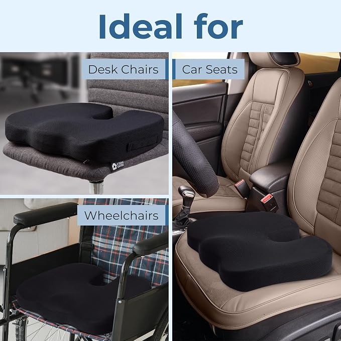 5 STARS UNITED Seat Cushion for Tailbone Pain Relief – Memory Foam Cushion for - Image 6