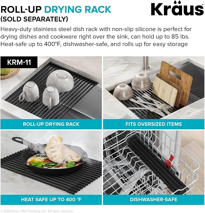 KRAUS Bellucci 28-inch Granite Workstation Drop In Top Mount Single Bowl - Image 7