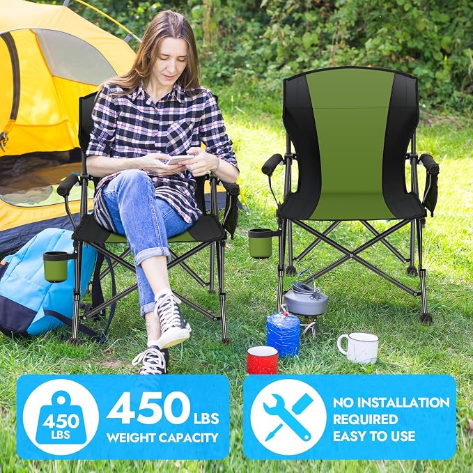 2 Pack Oversized Folding Camping Chair - Image 4