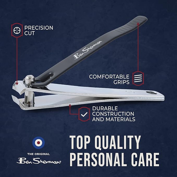 Ben Sherman Nail Clippers for Men Travel Size Nail Clipper Set, Tweezers and - Image 3