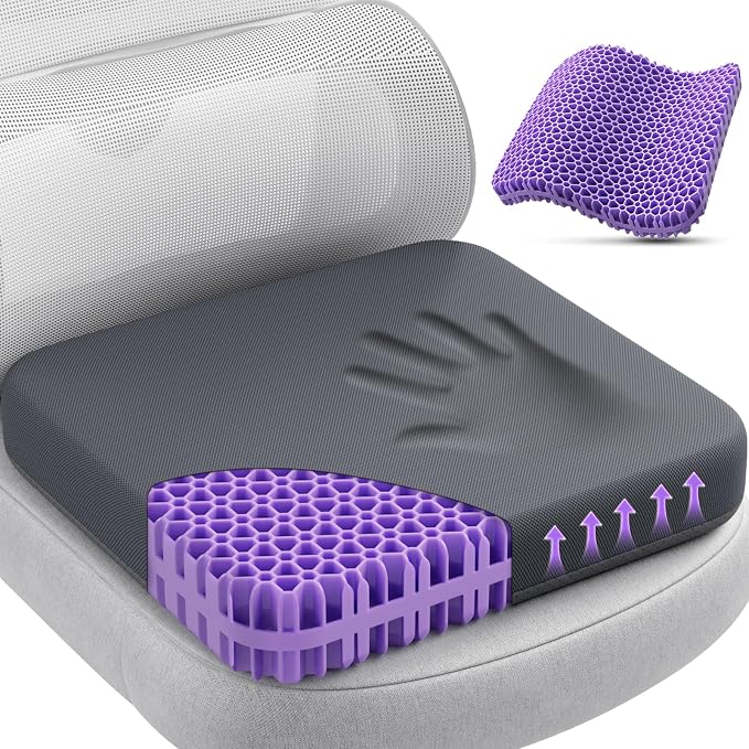 TushGuard Gel Seat Cushion for Long Sitting, Enlarged & Thickened Patent Design by TushGuard
