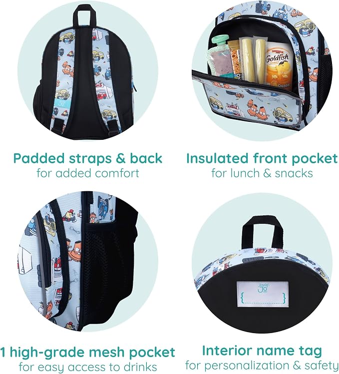 Wildkin JumpOff Jo 12-inch Kids Backpack – Lightweight, Durable Toddler Bag - Image 4