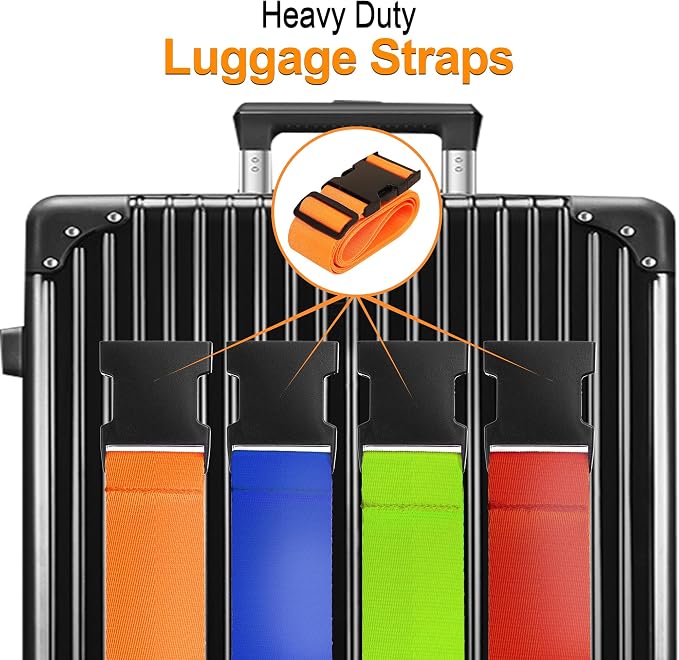 Luggage Straps for Suitcases TSA Approved Travel Belt 8 Pack by Chelmon - Image 3
