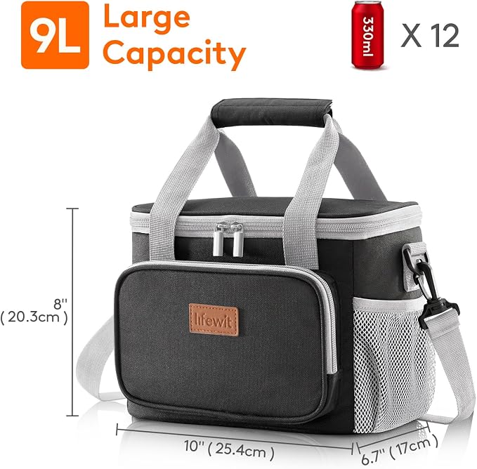 Lifewit Medium Lunch Bag Insulated Lunch Box Soft Cooler Cooling Tote - Image 3