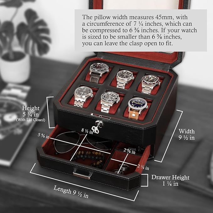 ROTHWELL 6 Slot Leather Watch Box - Image 2