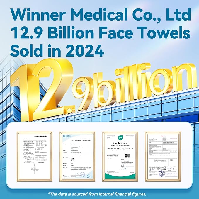 Winner Cotton Face Towels, 100% USDA Biobased Facial Towelettes, Disposable - Image 7