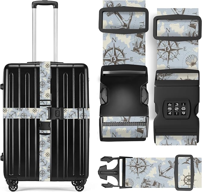 2 Pack Luggage Straps, Adjustable Cute Printing by ZSYTZL