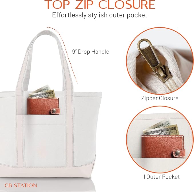 CB STATION Medium Classic Canvas Tote Bag - Image 3