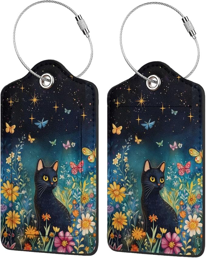 2 Pack Luggage Tag for Suitcase, Cute Unique Leather Suitcase Tags Identifiers - Image 2