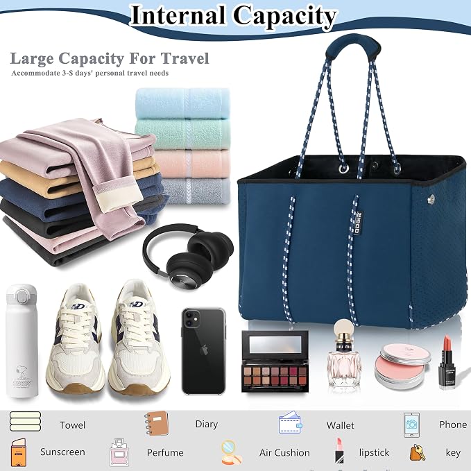 QOGiR Neoprene Multipurpose Beach Bag Tote - Image 3