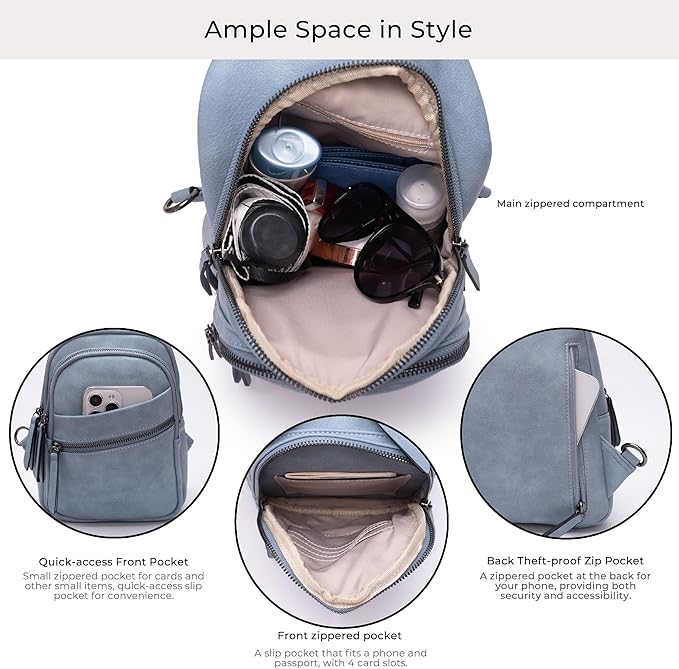 Alldaily Large Sling Bag for Women Crossbody Purse Leather Fashionable Trendy - Image 3