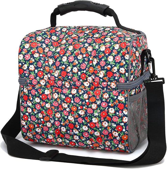 FlowFly Double Layer Cooler Insulated Lunch Bag Adult Lunch Box Large Tote Bag - Image 7