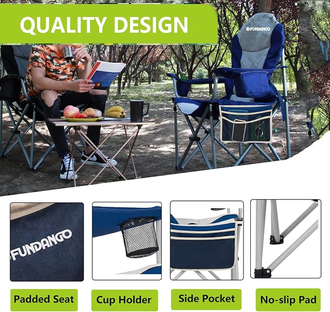 FUNDANGO 2 Packs Oversized Camping Chair - Image 6